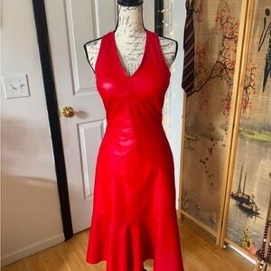 Real leather halter dress